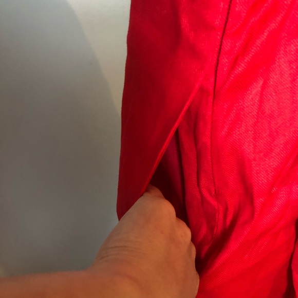 BANANA REPUBLIC RED MIDI DRESS WITH TIE BACK - Picture 10 of 10